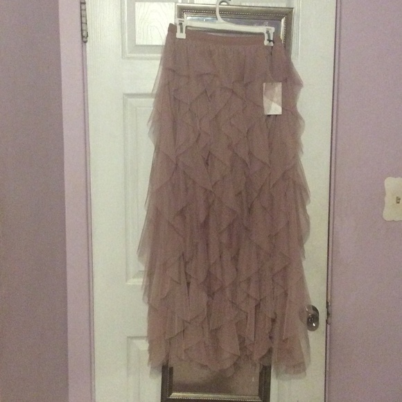 Gorgeous Mauve mesh Lavender Tulle Tiered Maxi Skirt Ruffles for photoshoot - Picture 16 of 16